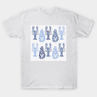 Lobster Blue Pattern T-Shirt